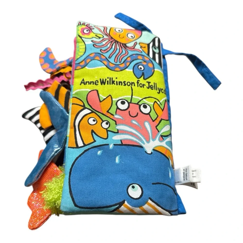 Jellycat Sea Tails Soft Baby Activity Book Padded Plush Flap With Crinkles